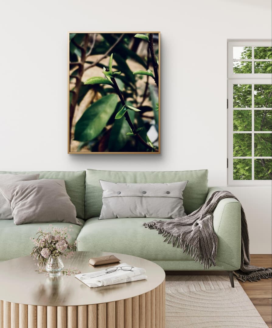 Emerging Greens – Minimalist Leaf Wall Art for Nature-Inspired Interiors