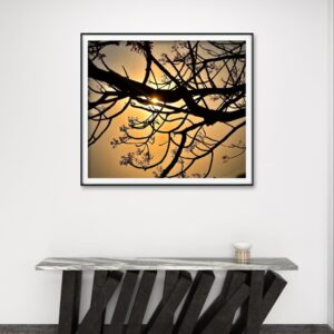 Golden Tree Silhouette - Elegant Nature Wall Art